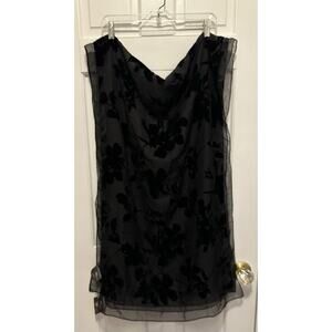 Vince Camuto Black Sheer Burnout Floral Scarf Wrap Shawl One Size NWT